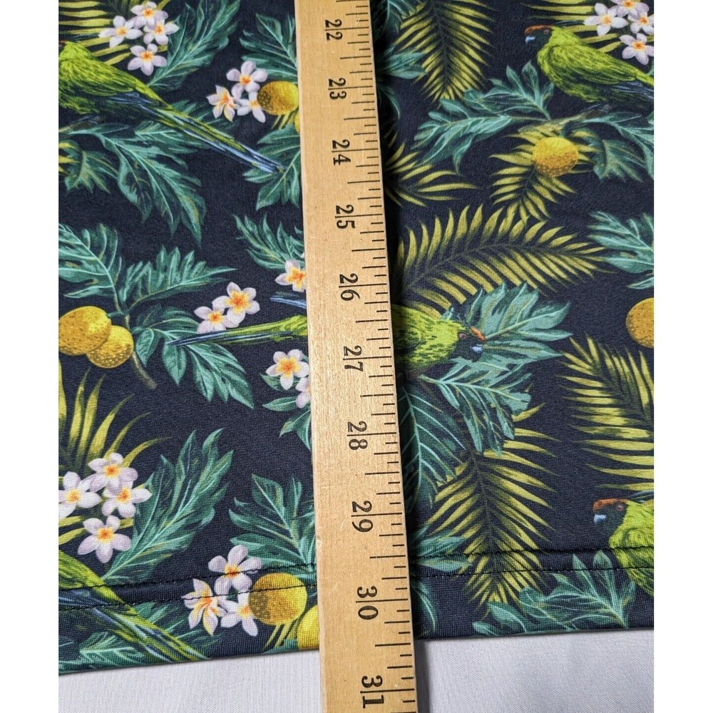 CHASE‎ 54 Men Large Cotton Stretch Green Floral Tropical Lemon Golf Polo - Picture 9 of 15